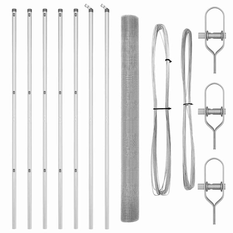 vidaXL Kerítés oszlopokkal Ezüst 1.5 x 10 m Acél