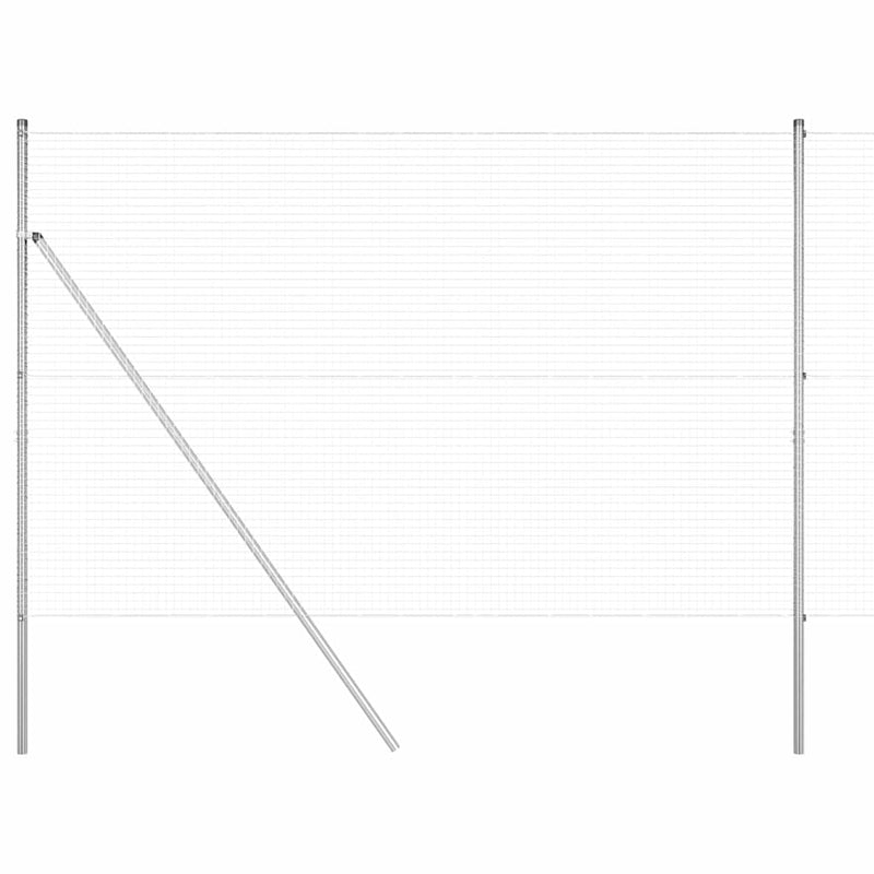 vidaXL Kerítés oszlopokkal Ezüst 1.5 x 10 m Acél