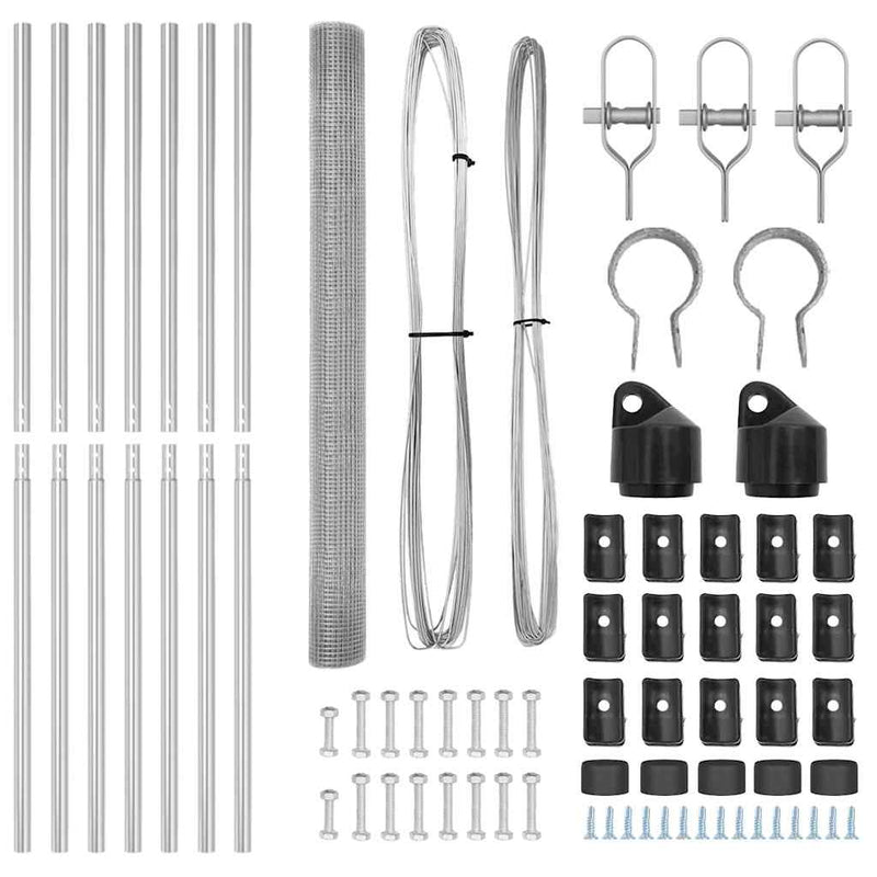 vidaXL Kerítés oszlopokkal Ezüst 1.5 x 10 m Acél
