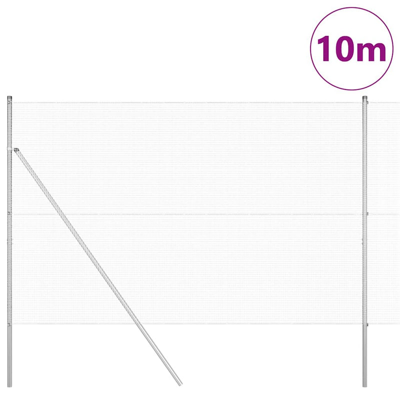 vidaXL Kerítés oszlopokkal Ezüst 1.6 x 10 m Acél