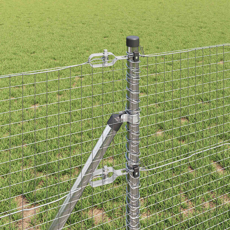 vidaXL Kerítés oszlopokkal Ezüst 0,4 x 25 m Acél