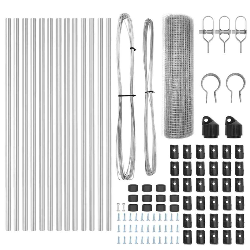 vidaXL Kerítés oszlopokkal Ezüst 0,4 x 25 m Acél