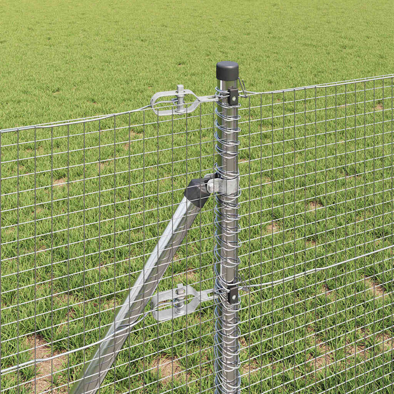 vidaXL Kerítés oszlopokkal Ezüst 0.8 x 25 m Acél