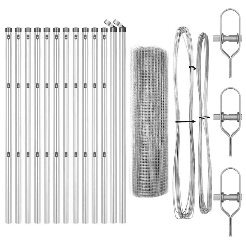 vidaXL Kerítés oszlopokkal Ezüst 0.8 x 25 m Acél