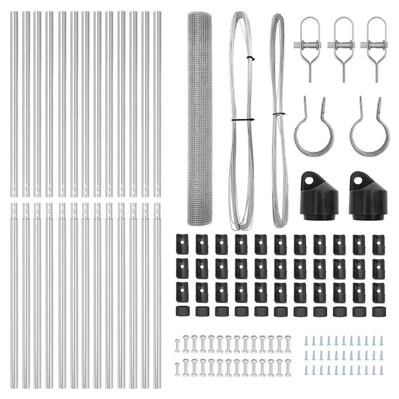 vidaXL Kerítés oszlopokkal Ezüst 1.2 x 25 m Acél