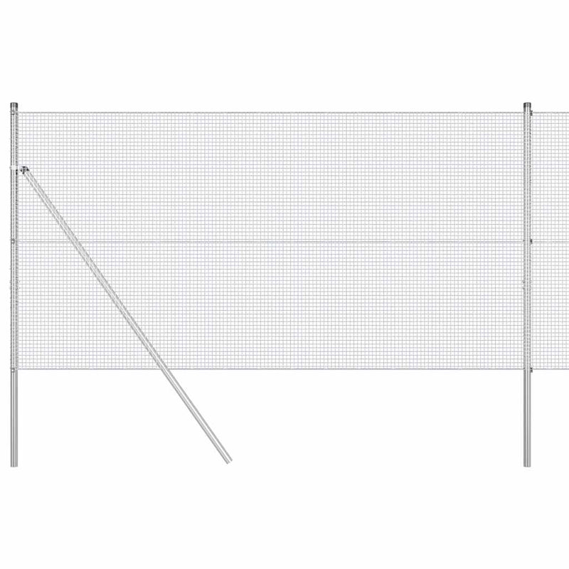 vidaXL Kerítés oszlopokkal Ezüst 1.4 x 25 m Acél