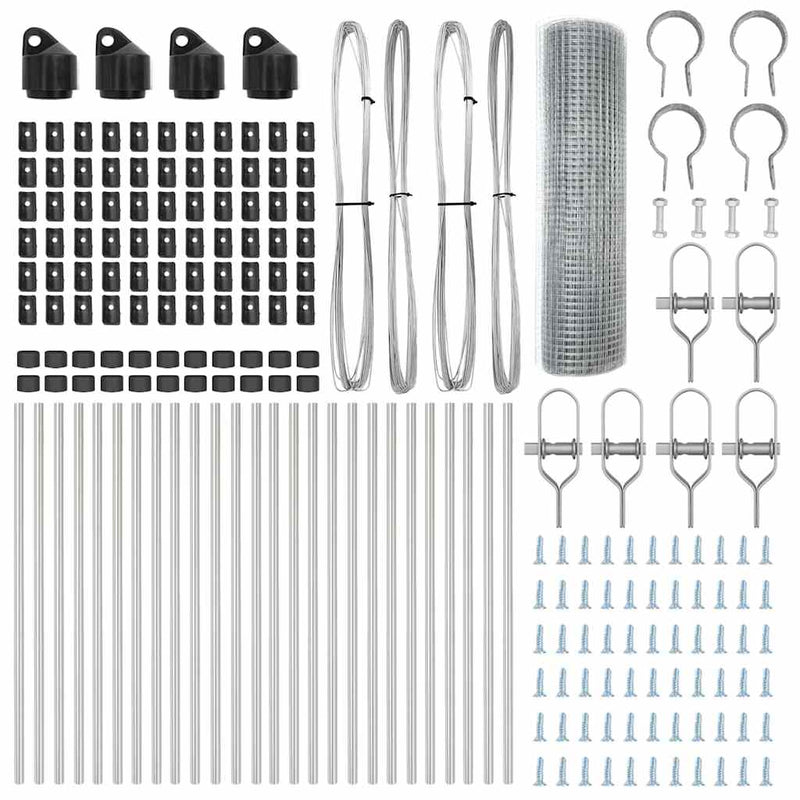 vidaXL Kerítés oszlopokkal Ezüst 0.6 x 50 m Acél