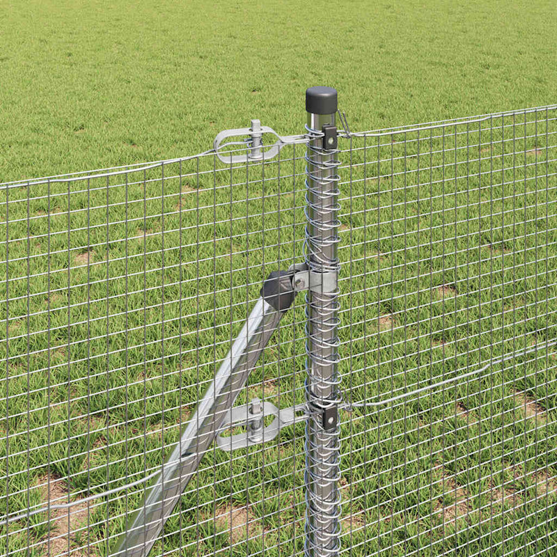 vidaXL Kerítés oszlopokkal Ezüst 0.6 x 50 m Acél