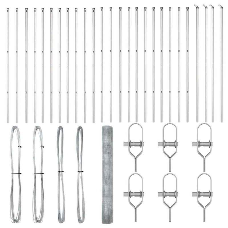 vidaXL Kerítés oszlopokkal Ezüst 1.2 x 50 m Acél