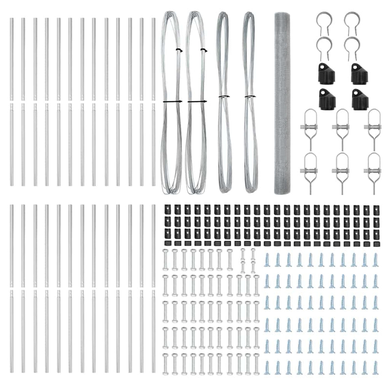 vidaXL Kerítés oszlopokkal Ezüst 1.5 x 50 m Acél