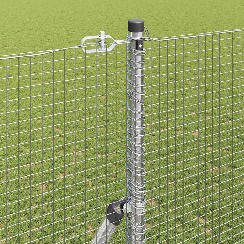 vidaXL Kerítés oszlopokkal Ezüst 1.5 x 50 m Acél