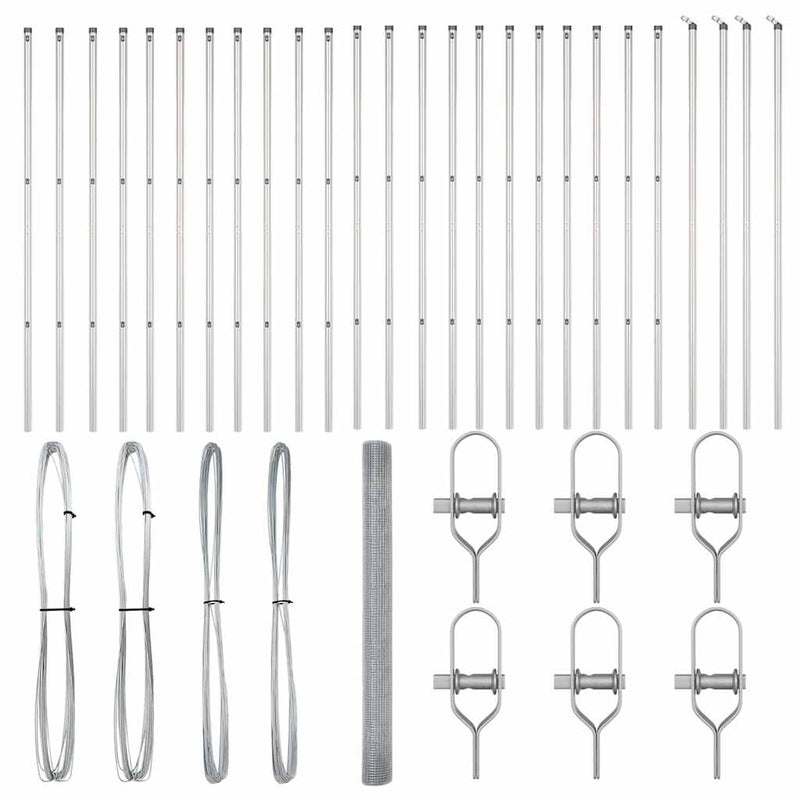 vidaXL Kerítés oszlopokkal Ezüst 1.6 x 50 m Acél