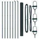 vidaXL Kerítés oszlopokkal Zöld 1.5 x 10 m Acél