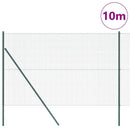 vidaXL Kerítés oszlopokkal Zöld 1.5 x 10 m Acél