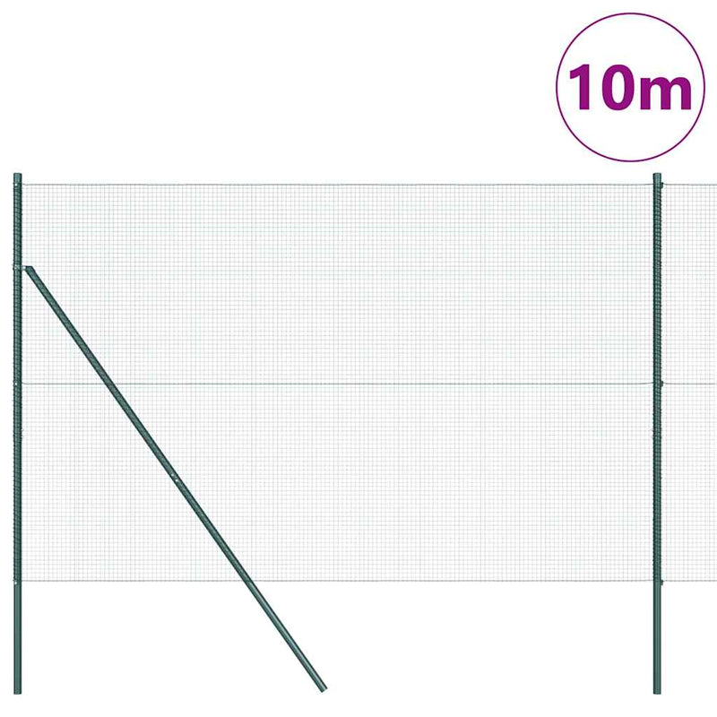 vidaXL Kerítés oszlopokkal Zöld 1.6 x 10 m Acél