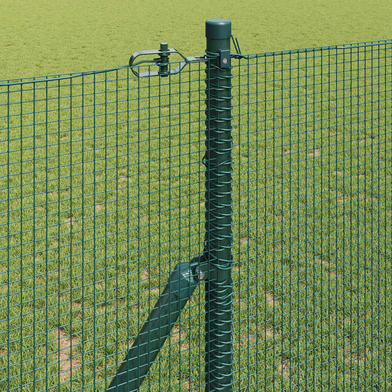 vidaXL Kerítés oszlopokkal Zöld 1 x 25 m Acél