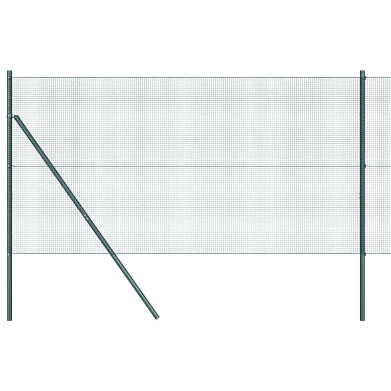 vidaXL Kerítés oszlopokkal Zöld 1 x 25 m Acél