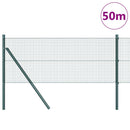 vidaXL Kültéri hegesztett drótkerítés talaj rögzítő 50 x 0,4 m Zöld