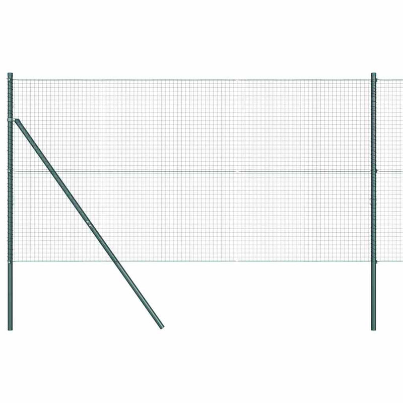 vidaXL Kerítés oszlopokkal Zöld 1.4 x 50 m Acél