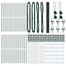 vidaXL Kerítés oszlopokkal Zöld 1.5 x 50 m Acél