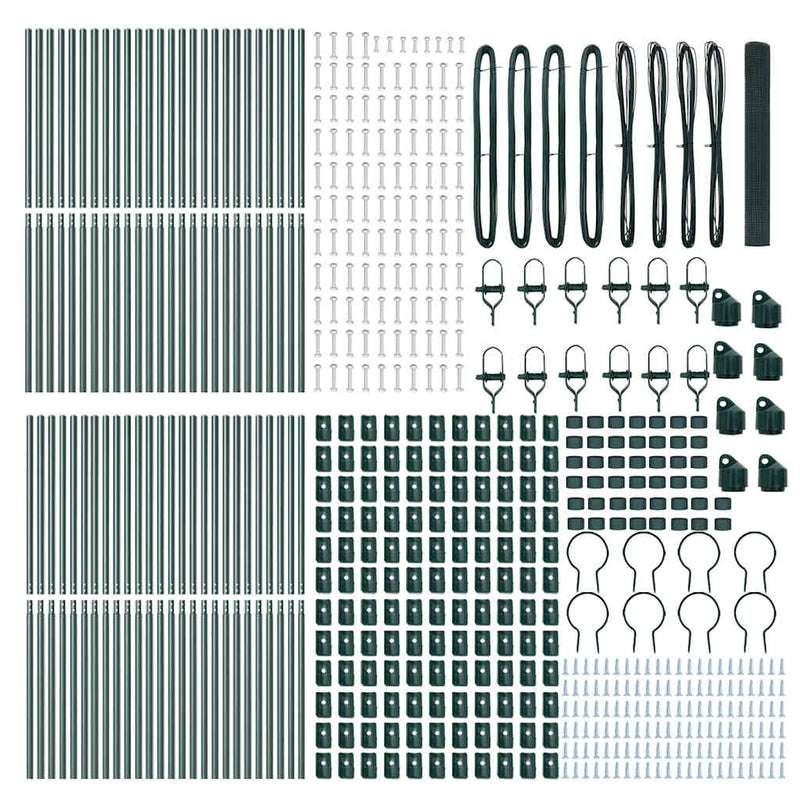 vidaXL Kerítés oszlopokkal Zöld 1 x 100 m Acél