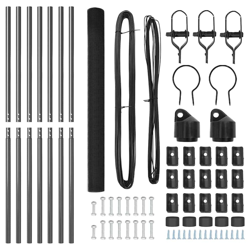 vidaXL Kerítés oszlopokkal Szürke 1.6 x 10 m Acél