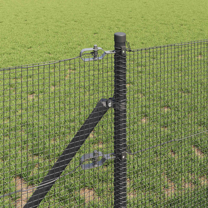 vidaXL Kerítés oszlopokkal Szürke 0.5 x 25 m Acél