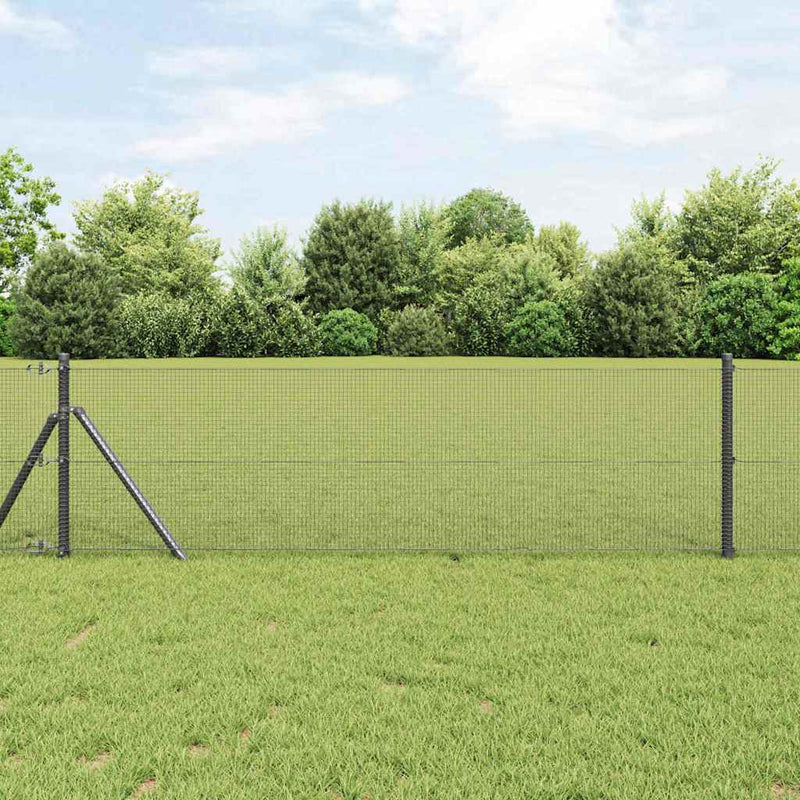 vidaXL Kerítés oszlopokkal Szürke 0.5 x 25 m Acél