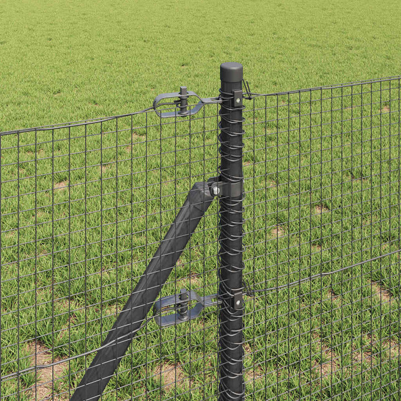 vidaXL Kerítés oszlopokkal Szürke 0.5 x 25 m Acél