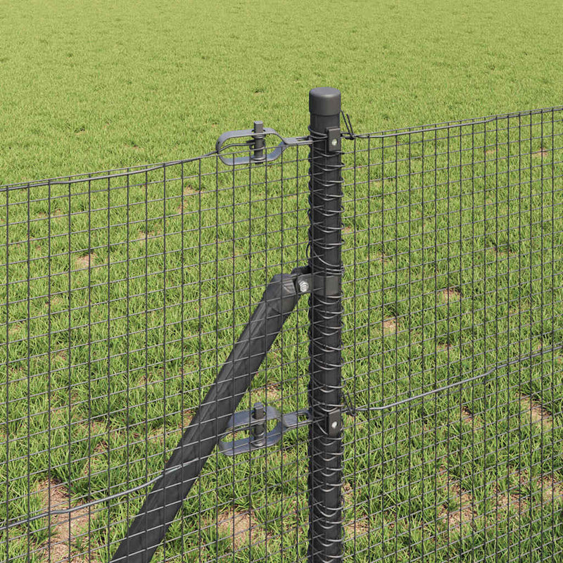vidaXL Kerítés oszlopokkal Szürke 0,6 x 25 m Acél