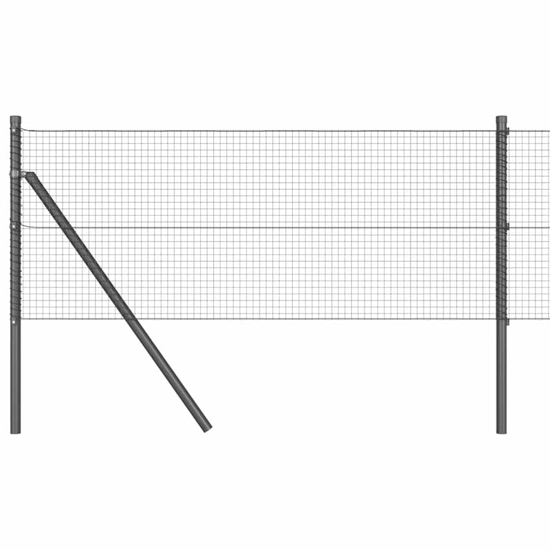 vidaXL Kerítés oszlopokkal Szürke 0.8 x 25 m Acél