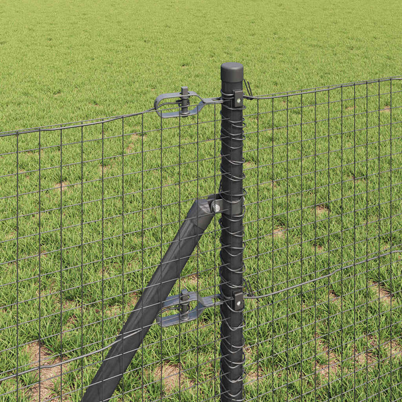 vidaXL Kerítés oszlopokkal Szürke 0.8 x 25 m Acél