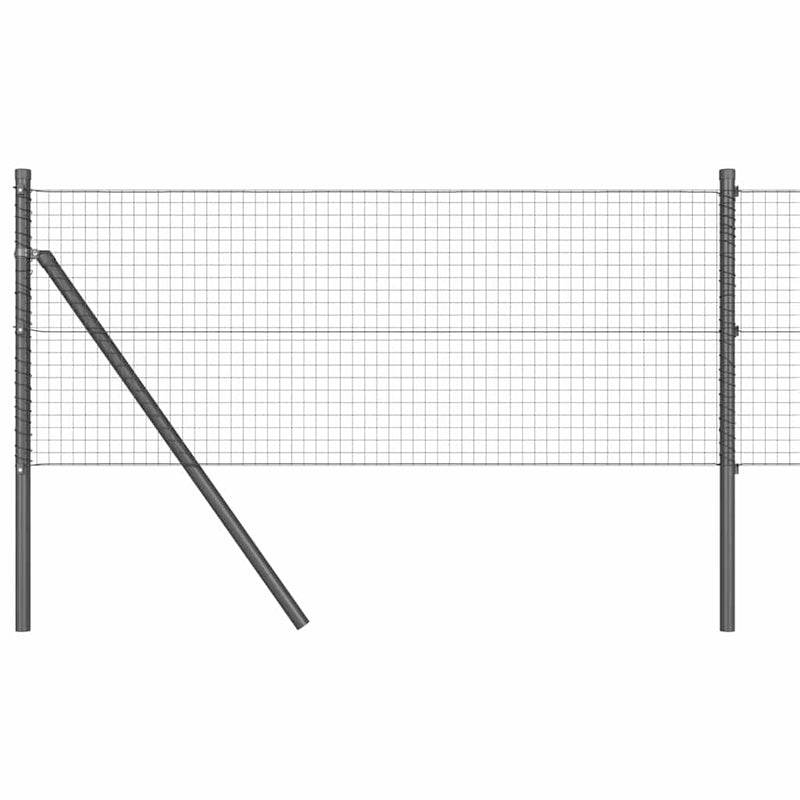 vidaXL Kerítés oszlopokkal Szürke 0.8 x 25 m Acél