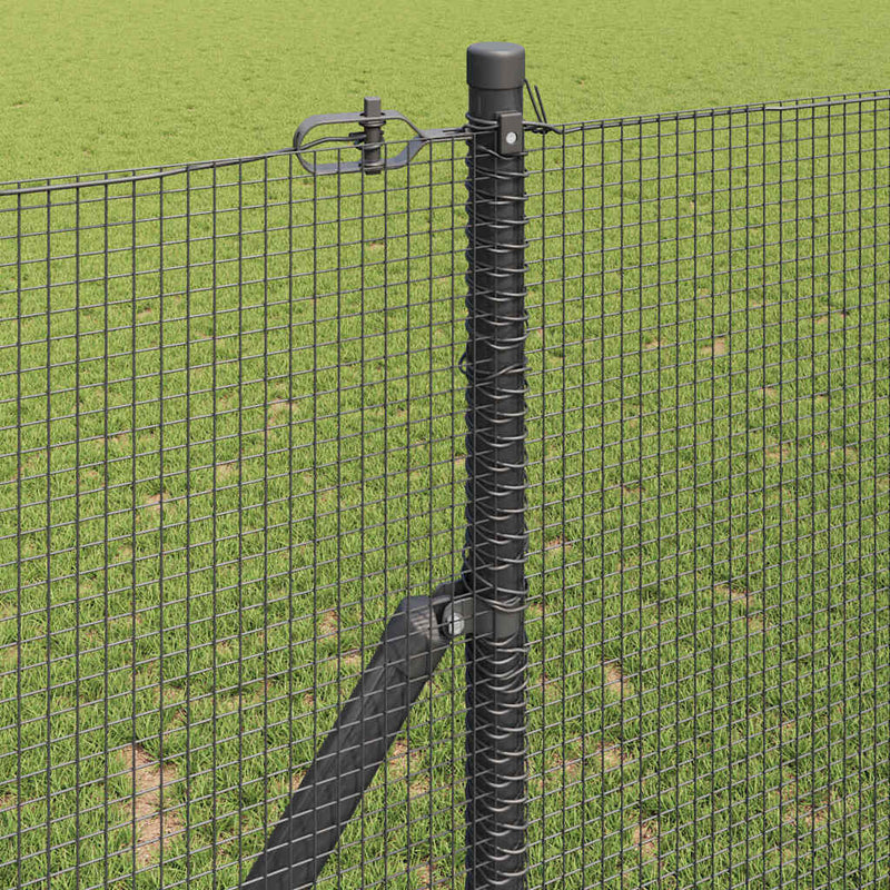 vidaXL Kerítés oszlopokkal Szürke 1 x 25 m Acél
