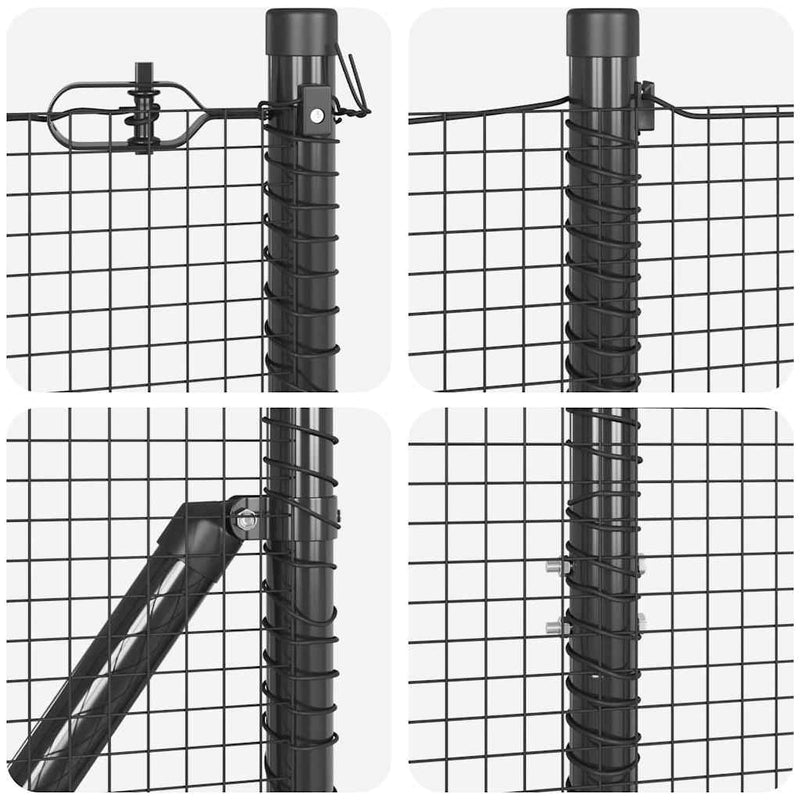 vidaXL Kerítés oszlopokkal Szürke 1.2 x 25 m Acél