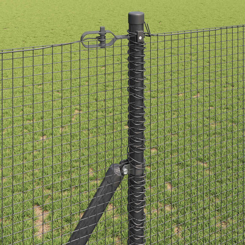 vidaXL Kerítés oszlopokkal Szürke 1.2 x 25 m Acél
