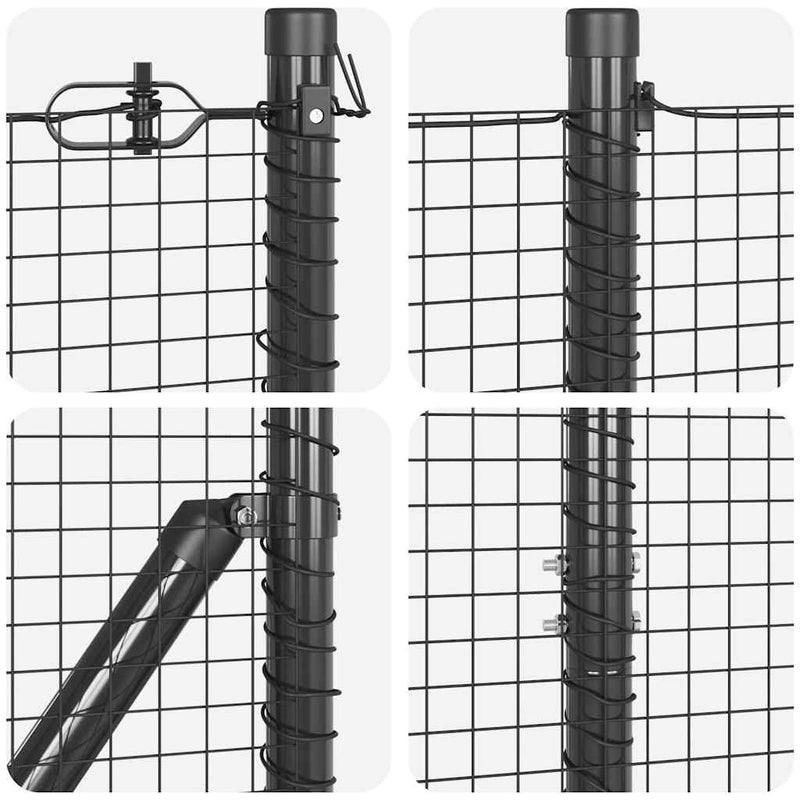 vidaXL Kerítés oszlopokkal Szürke 1.2 x 25 m Acél