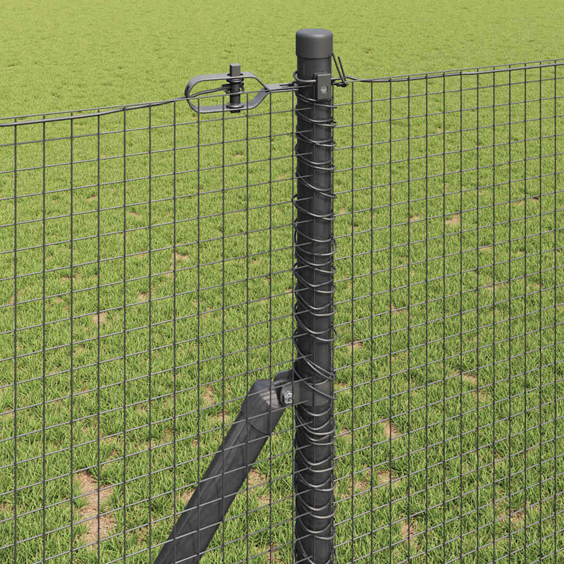 vidaXL Kerítés oszlopokkal Szürke 1.2 x 25 m Acél