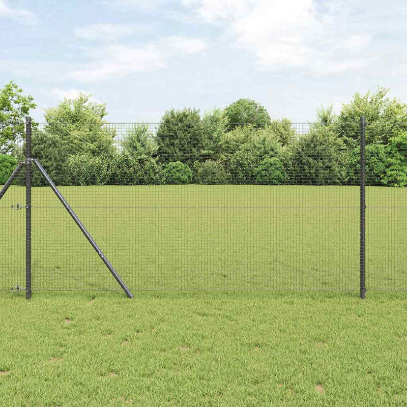 vidaXL Kerítés oszlopokkal Szürke 1.2 x 25 m Acél