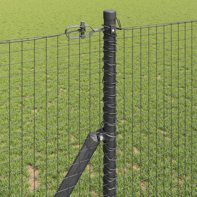 vidaXL Kerítés oszlopokkal Szürke 1.4 x 25 m Acél