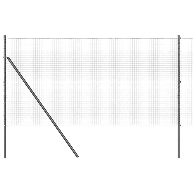 vidaXL Kerítés oszlopokkal Szürke 1.4 x 25 m Acél