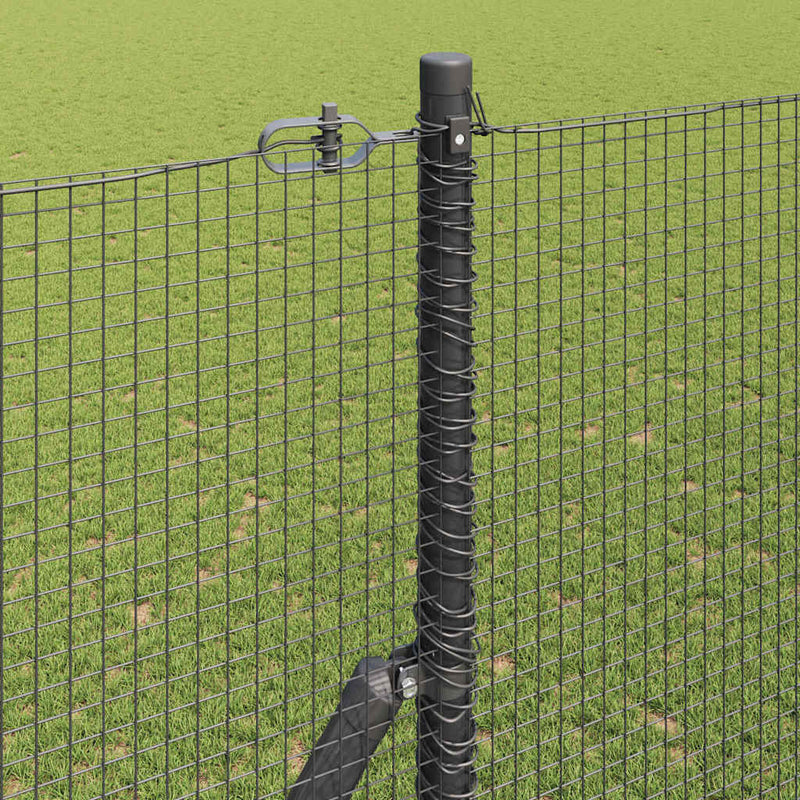 vidaXL Kerítés oszlopokkal Szürke 1.6 x 25 m Acél