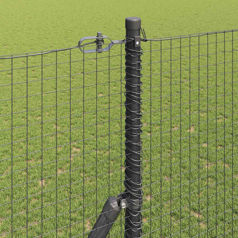 vidaXL Kerítés oszlopokkal Szürke 1.6 x 25 m Acél