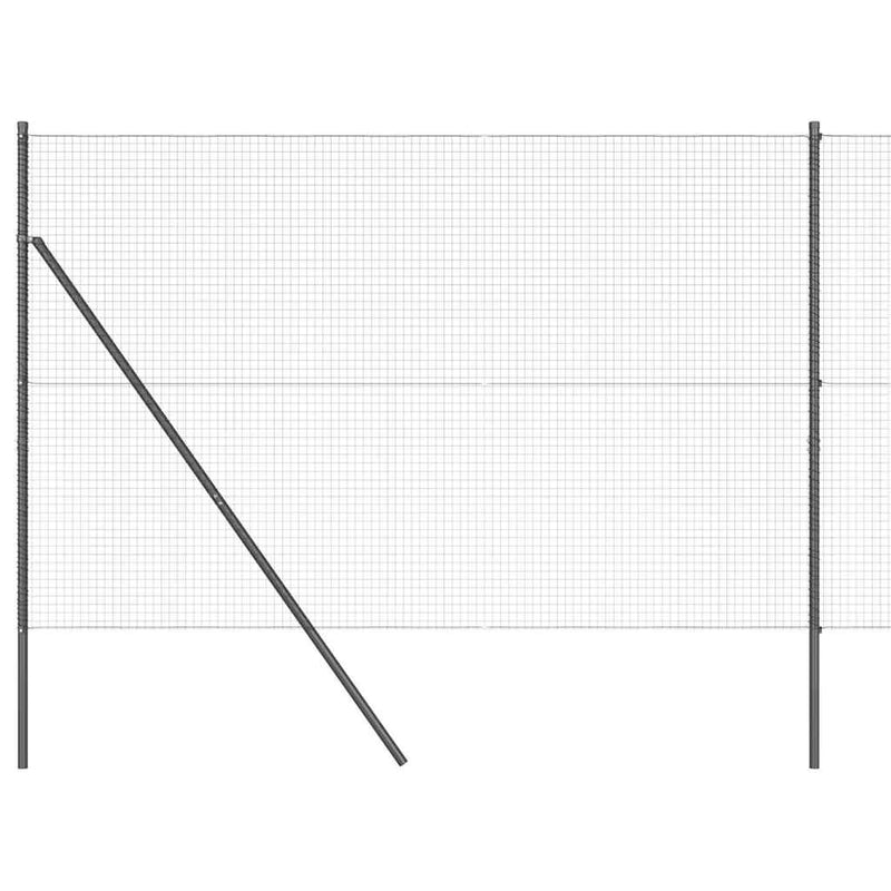 vidaXL Kerítés oszlopokkal Szürke 1.6 x 25 m Acél
