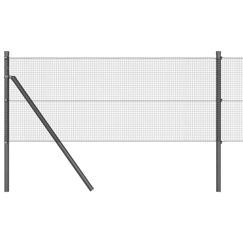 vidaXL Kerítés oszlopokkal Szürke 0.5 x 50 m Acél