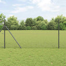 vidaXL Kerítés oszlopokkal Szürke 1.2 x 50 m Acél