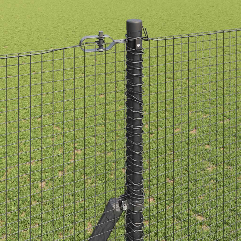 vidaXL Kerítés oszlopokkal Szürke 1.4 x 50 m Acél