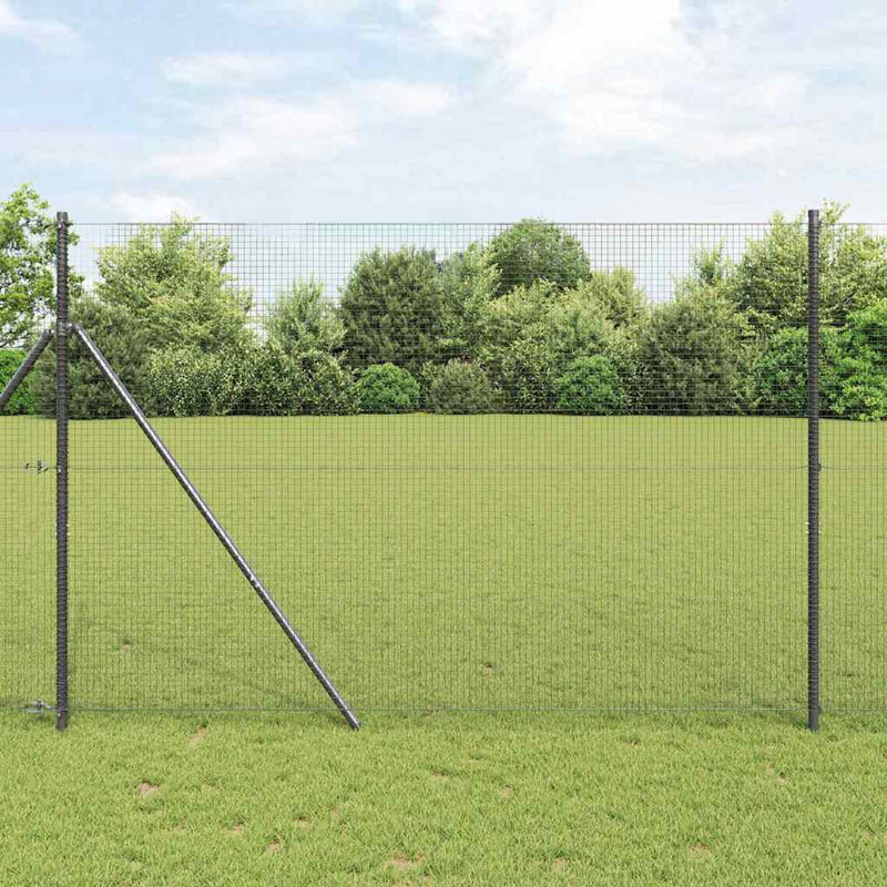 vidaXL Kerítés oszlopokkal Szürke 1.4 x 50 m Acél