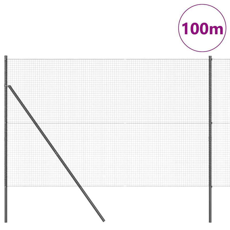 vidaXL Kerítés oszlopokkal Szürke 1.4 x 50 m Acél