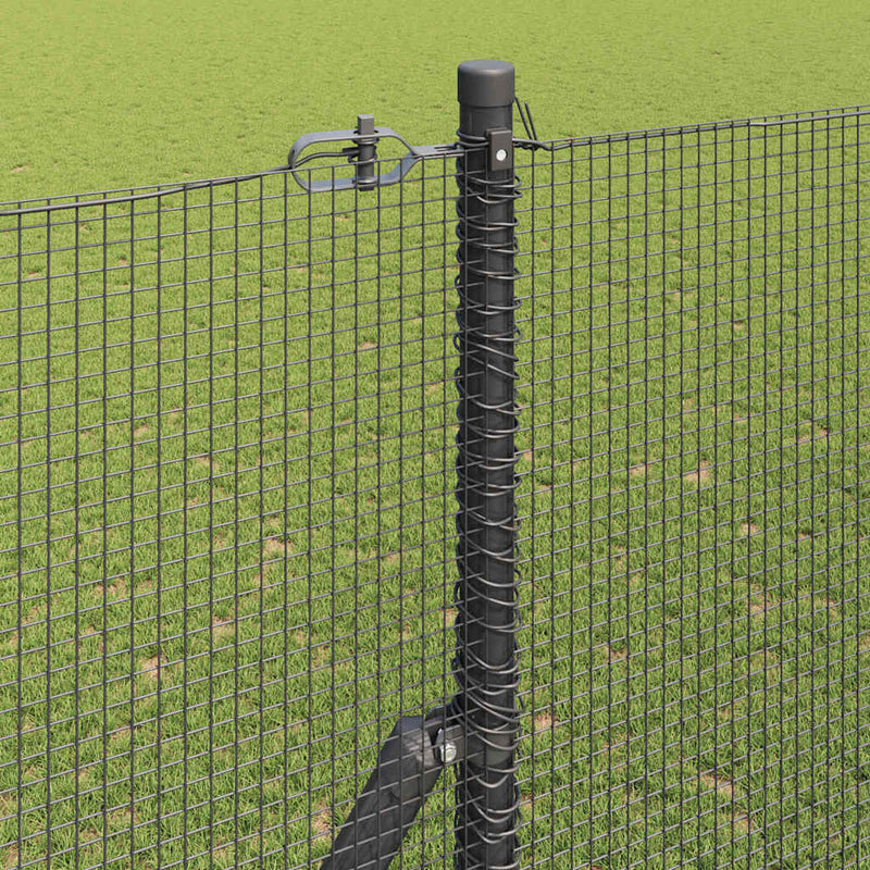 vidaXL Kerítés oszlopokkal Szürke 1.5 x 50 m Acél